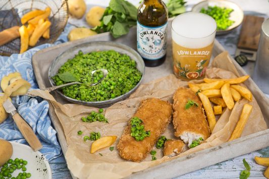 DOPERWTEN MET IN WITBIER GEBRADEN FISH & CHIPS DELUXE